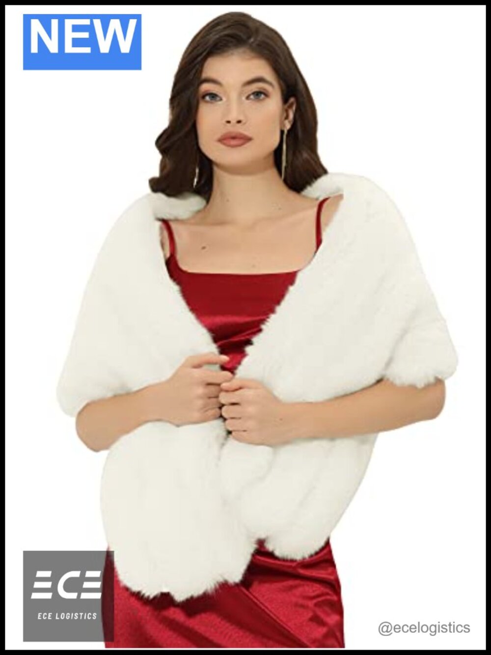 Faux Fur Shawl Wedding Cocktail Party Scarf Wrap Cape Shoulder